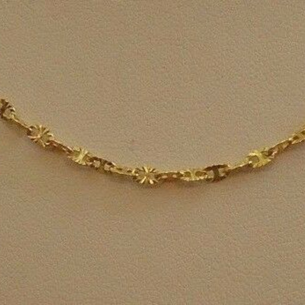 Italian Necklace 18" Solid 18K Yellow Gold over Real 925 Sterling Silver - Picture 3 of 5